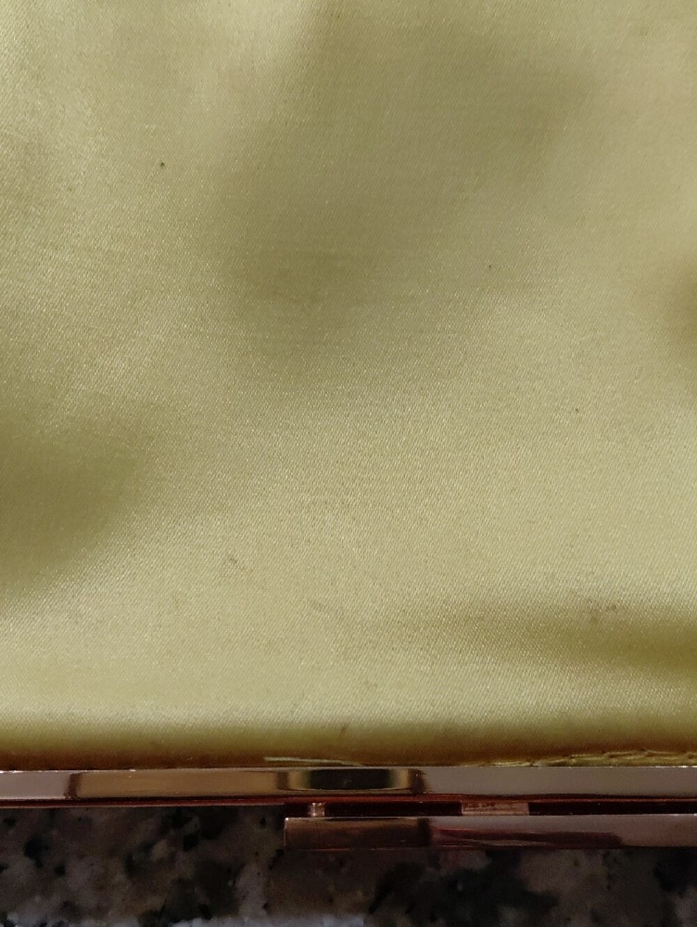 Elegant Yellow Satin Clutch Bag - Evening Purse Like New - Picture 5 of 7